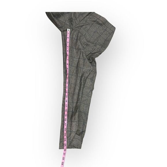 $285 Theory Cropped Wool Blend Windowpane Check Pants Size 12 - Picture 12 of 15